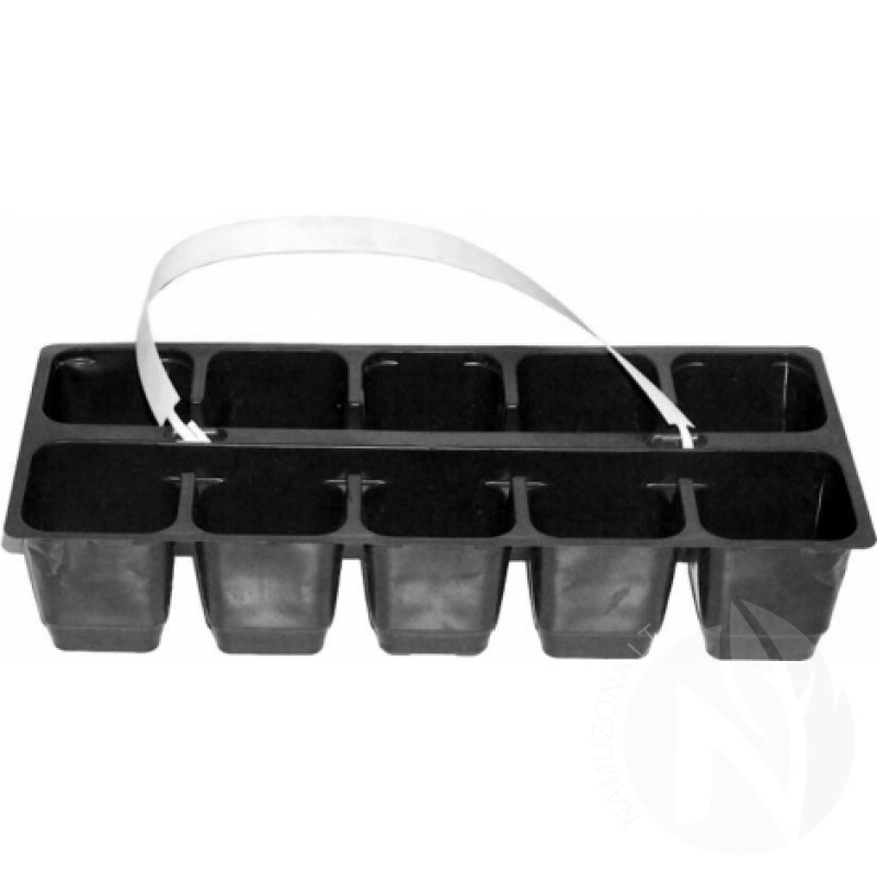 Plastic propagation germination pots with handle 52x50mm/10 cells