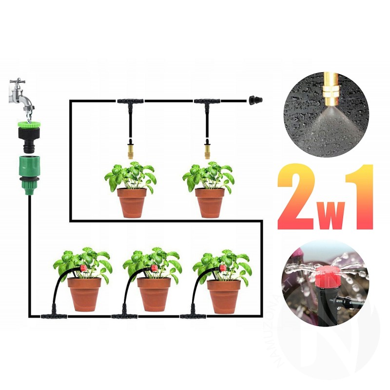 Universalus namų ir sodo augalų laistymo/drėkinimo rinkinys, 10 m, Q42L