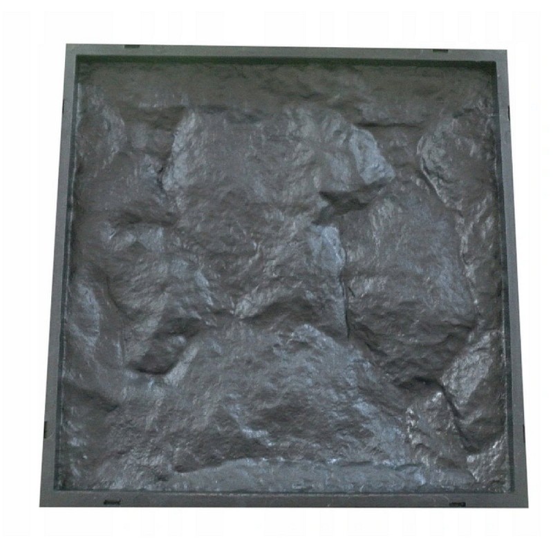 Fasadinių plytelių liejimo forma, akmens imitacija, plastikas, 27x27x2cm
