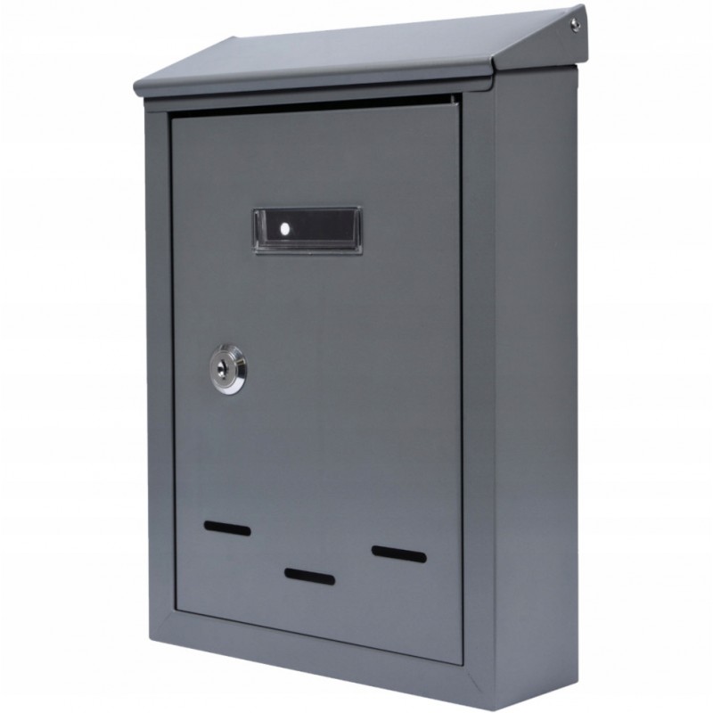 Pašto dėžutė, antracitas/sidabrinė spalva, 37x37x10 cm