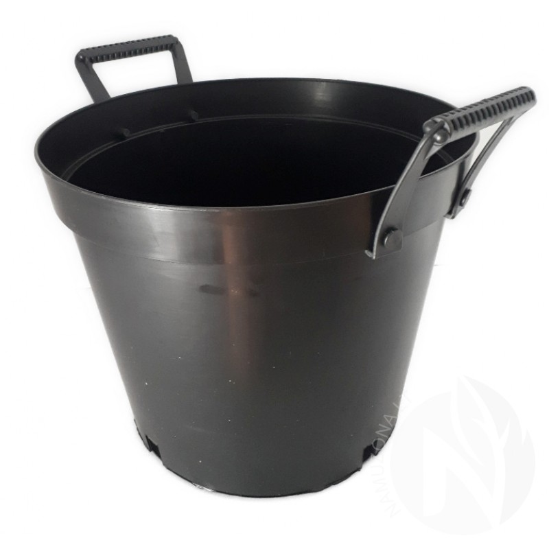 Pot with handles, black, 20L