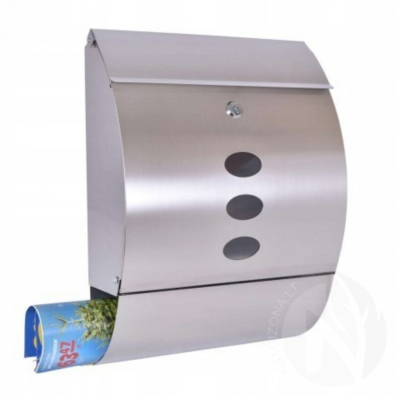 Postbox mail box FINN, silver color, 30x40x12 cm