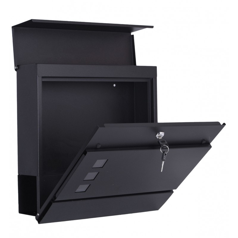 Pašto dėžutė, juoda spalva, 37x37x11 cm