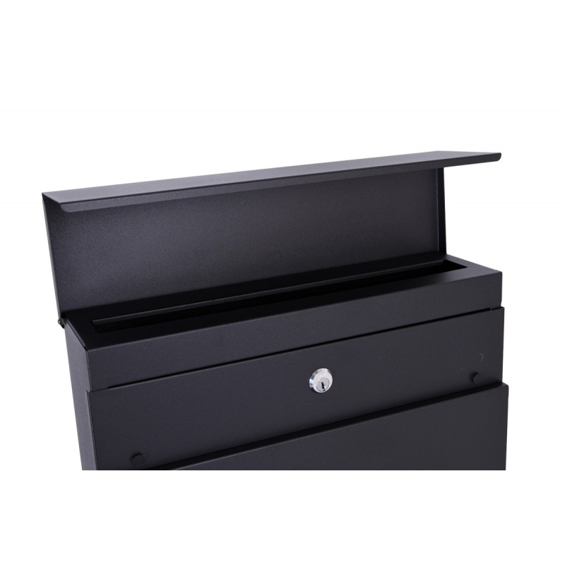 Pašto dėžutė, juoda spalva, 37x37x11 cm