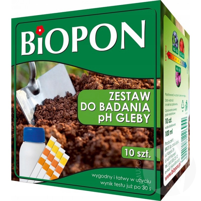 BIOPON soil pH test kit - 10 strips