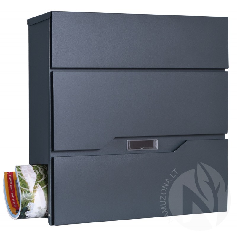 Postbox mail box VIDAR, black color, 37x37x11 cm