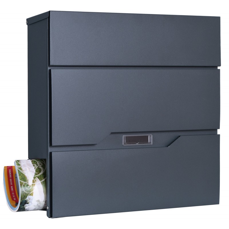Pašto dėžutė VIDAR, juoda arba antracito spalva, 37x37x11cm 