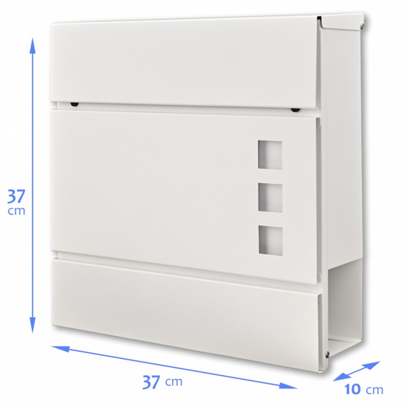 Pašto dėžutė, balta splava, 37x37x10 cm (SN3697)