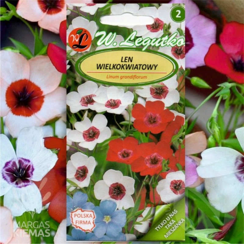 Flowering flax (Linum Grandiflorum mix) 300 seeds (#1925)