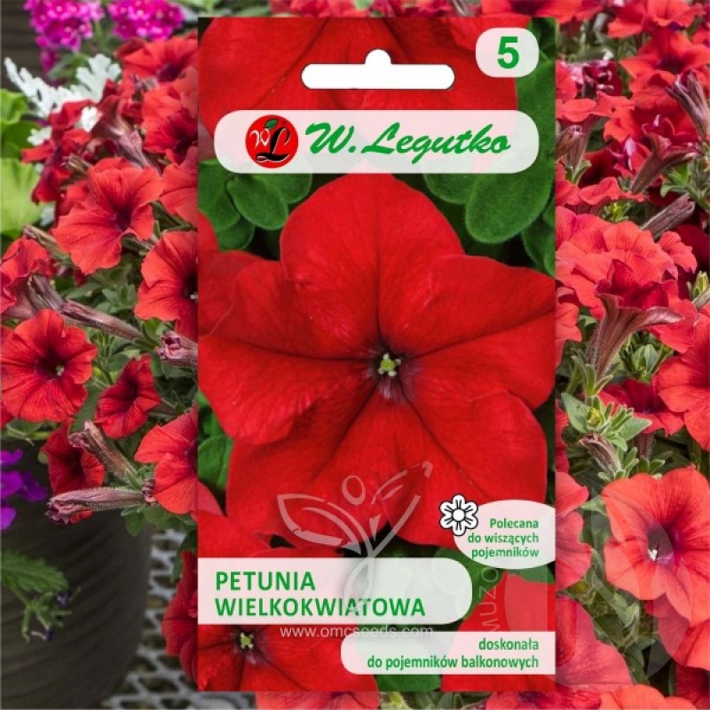 Petunija svyrančioji (Petunia hybrida Grandiflora raudona) sėklos - 25 vnt (#2122)