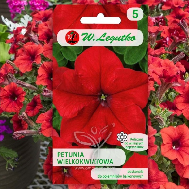 Petunija svyrančioji (Petunia hybrida Grandiflora raudona) sėklos - 25 vnt (#2122)